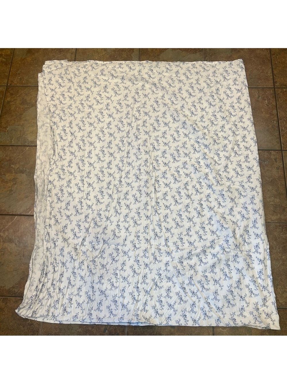 Laura Ashley Floral Flat Sheet Queen Cotton Cottage Core Farmhouse